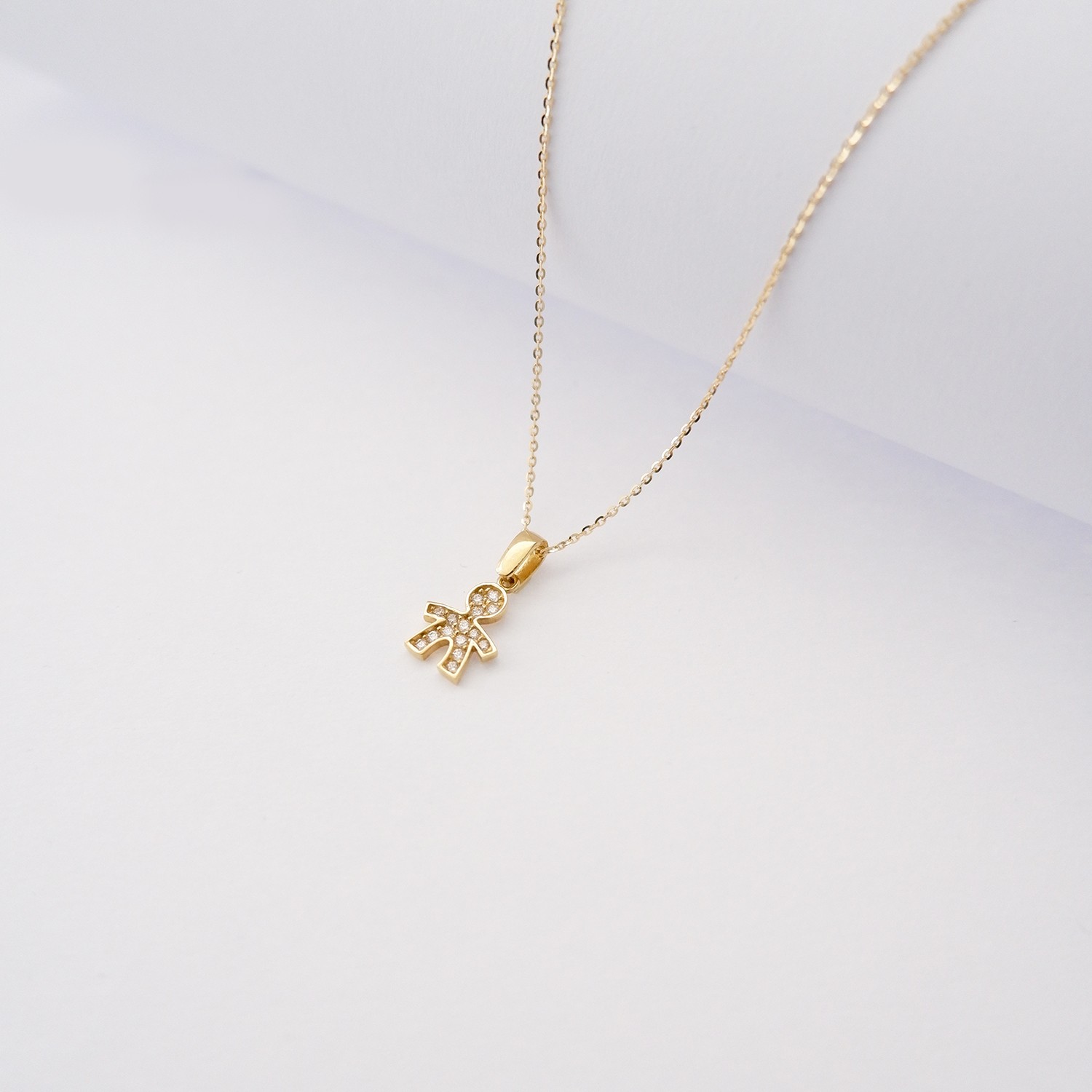 Collana Bimbo in oro giallo 18kt e zirconi