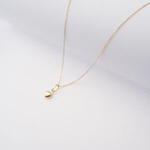 Collana Cuoricino Bombato in oro giallo 18kt