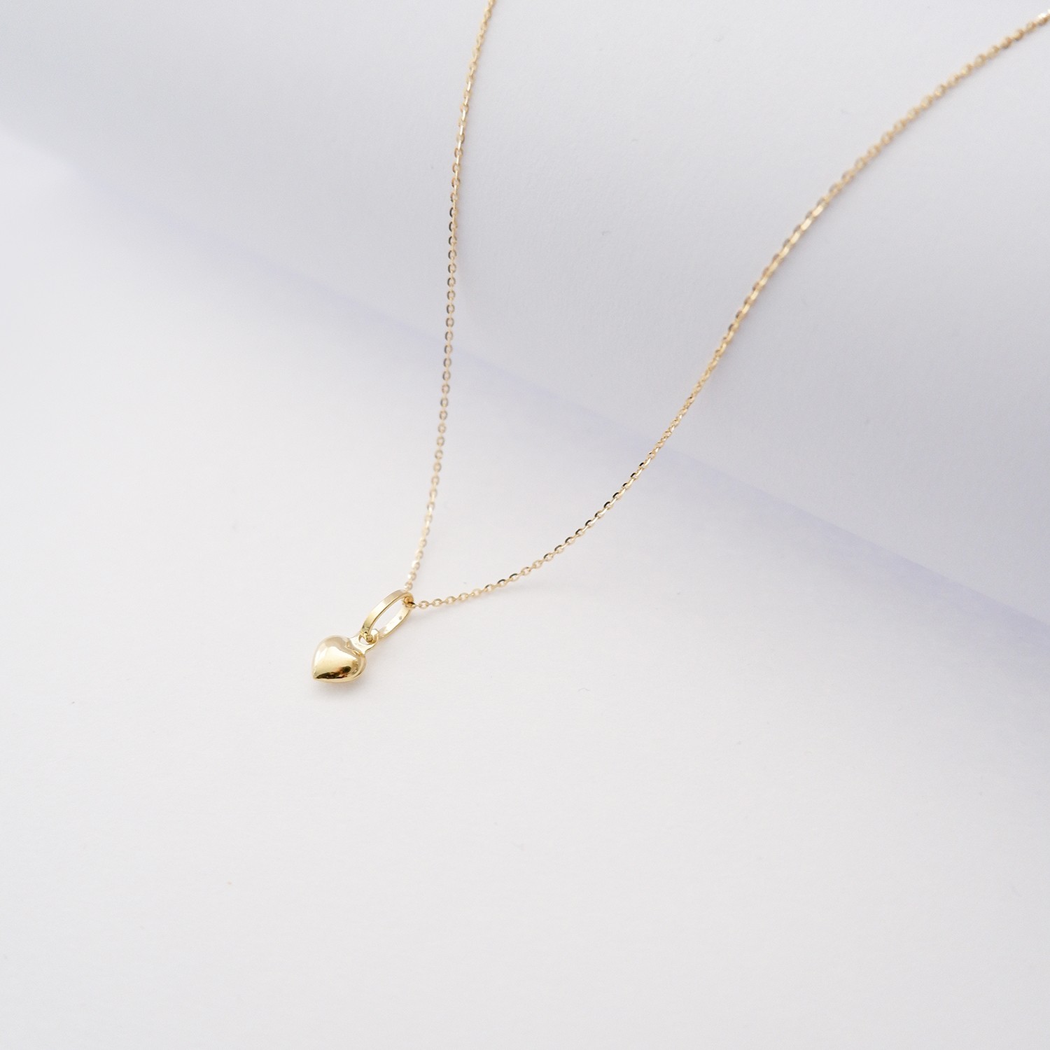 Collana Cuoricino Bombato in oro giallo 18kt