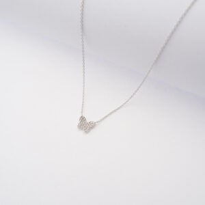 Collana Farfalla in oro bianco 18kt e zirconi