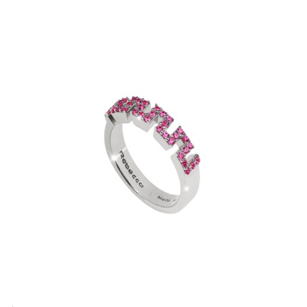 DUBAI Anello in argento e zirconi fucsia – Misura 11