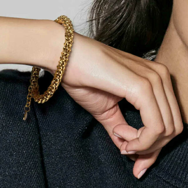 ECCLETTICA Bracciale maglia Pop Corn Oro - immagine 2