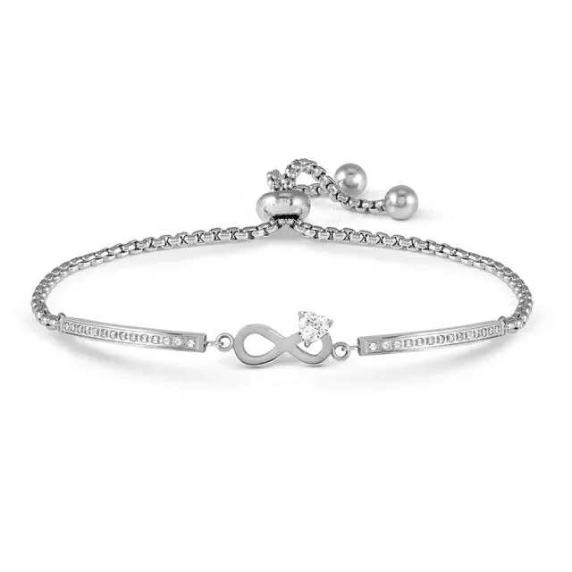 MILLELUCI Bracciale Infinito Bianco