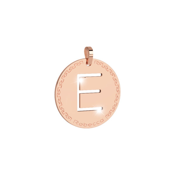 MY WORLD ALPHABET Medaglia Lettera E - Oro Rosa
