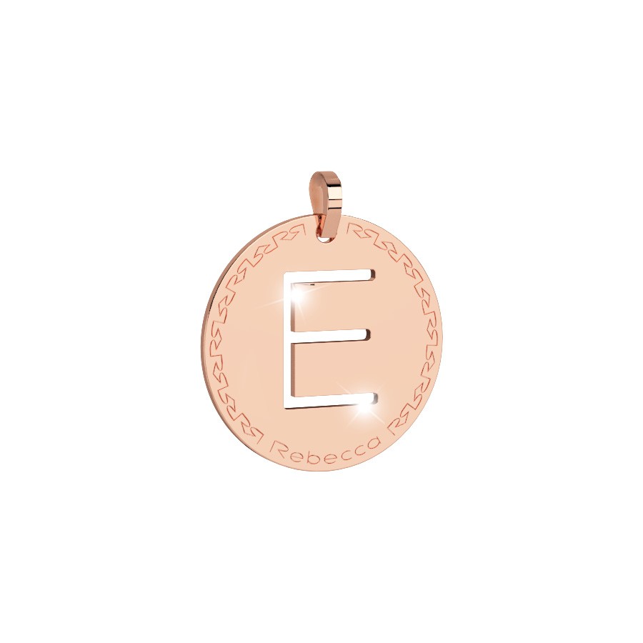 MY WORLD ALPHABET Medaglia Lettera E - Oro Rosa