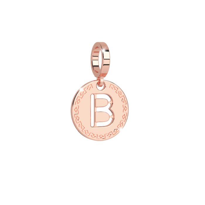MY WORLD Charm Lettera B - Oro Rosa