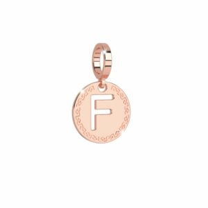 MY WORLD Charm Lettera F - Oro Rosa