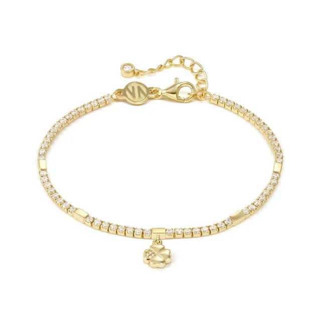PETIT SPARKLE Bracciale Tennis Quadrifoglio Oro