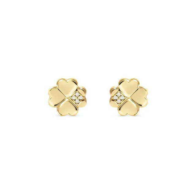 PETIT SPARKLE Orecchini Quadrifoglio Oro