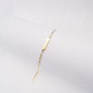 Bracciale Bimbo Targhetta maglia 3+1 in oro 18kt