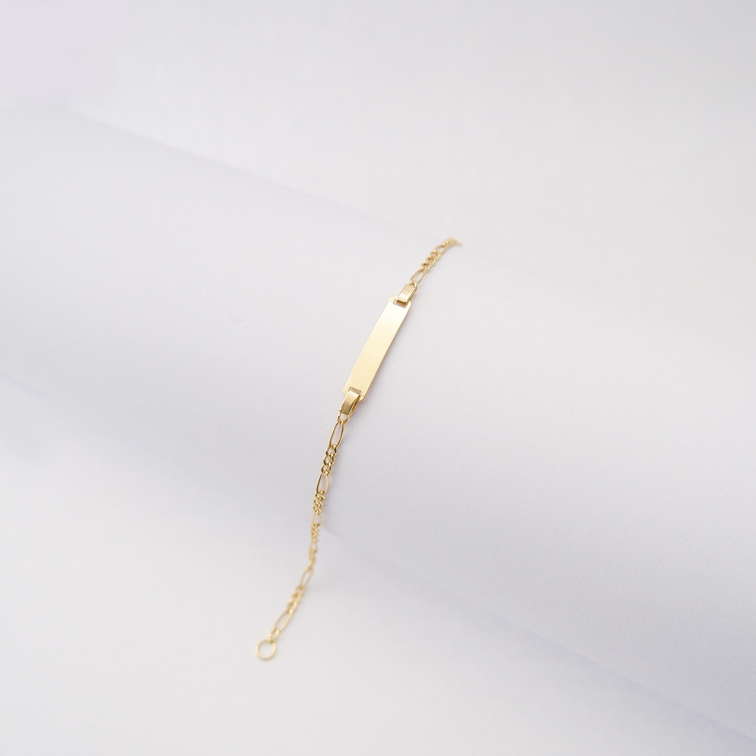 Bracciale Bimbo Targhetta maglia 3+1 in oro 18kt