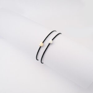 Bracciale Cuore in Argento925 dorato e Cordoncino nero