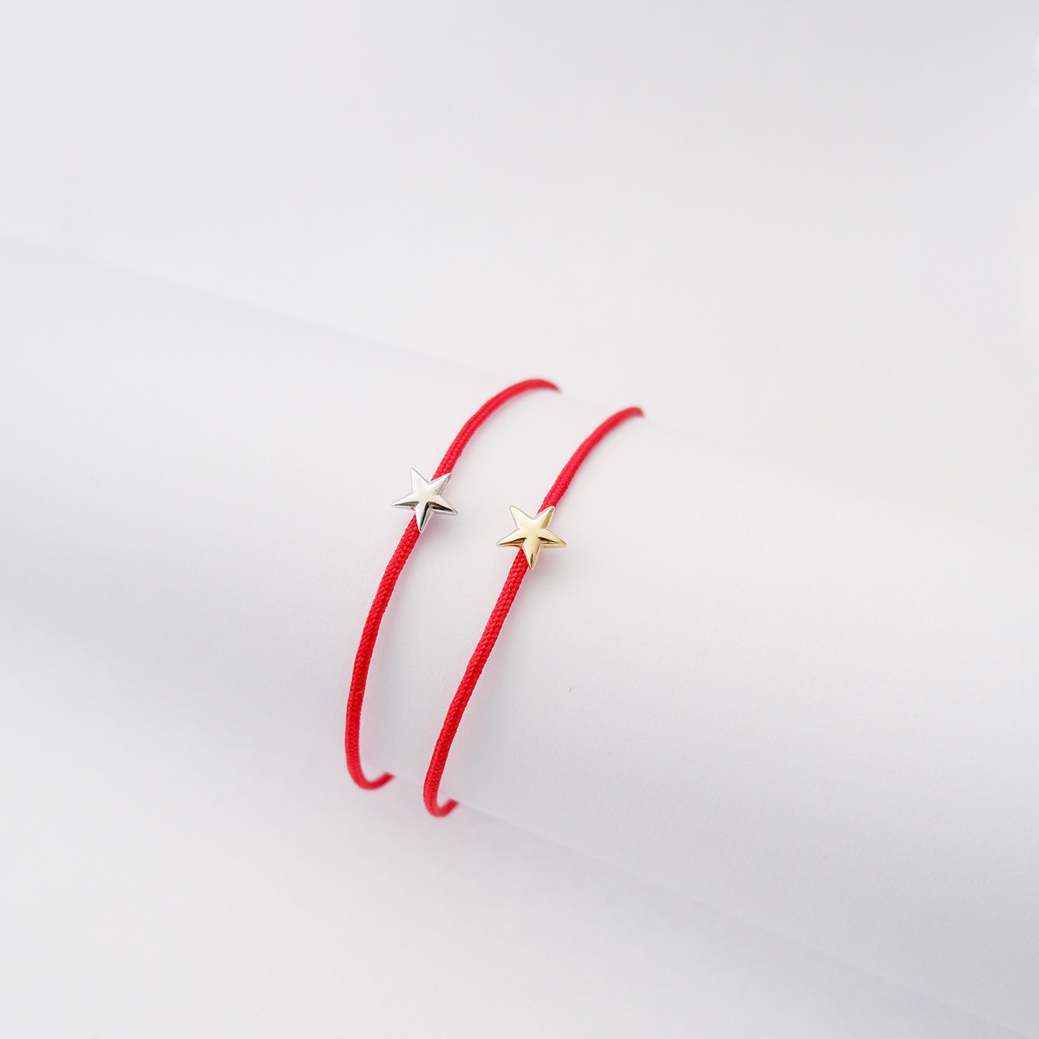Bracciale Stella in Argento925 e Cordoncino rosso