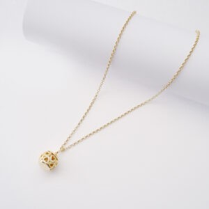 Collana Chiama Angeli Cuori in Argento925 dorato e Zirconi