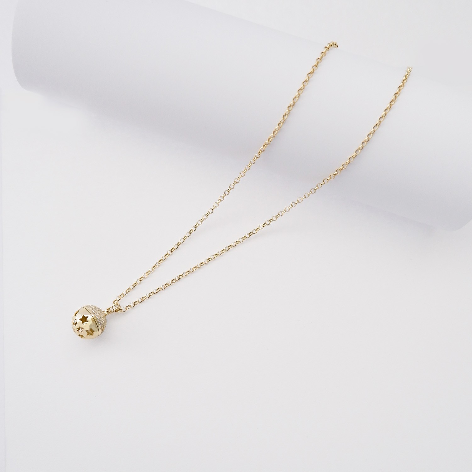 Collana Chiama Angeli Stelle in Argento925 dorato e Zirconi