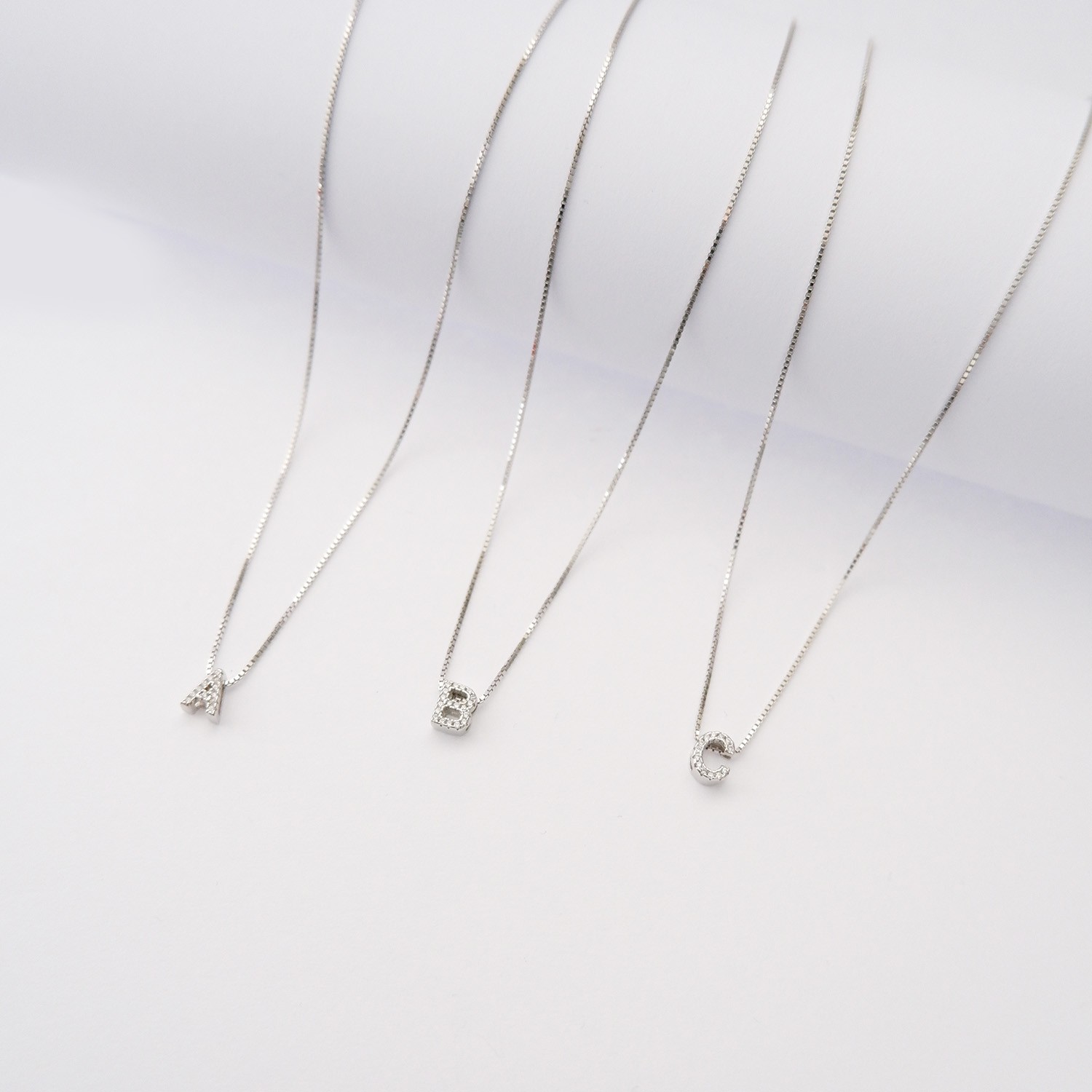 Collana Lettera in Argento925 e Zirconi