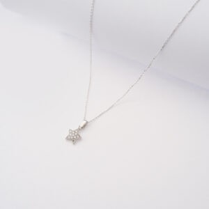 Collana Stella in oro bianco 18kt e zirconi