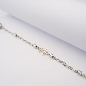 Bracciale Uomo Ancora in Argento925 e Oro