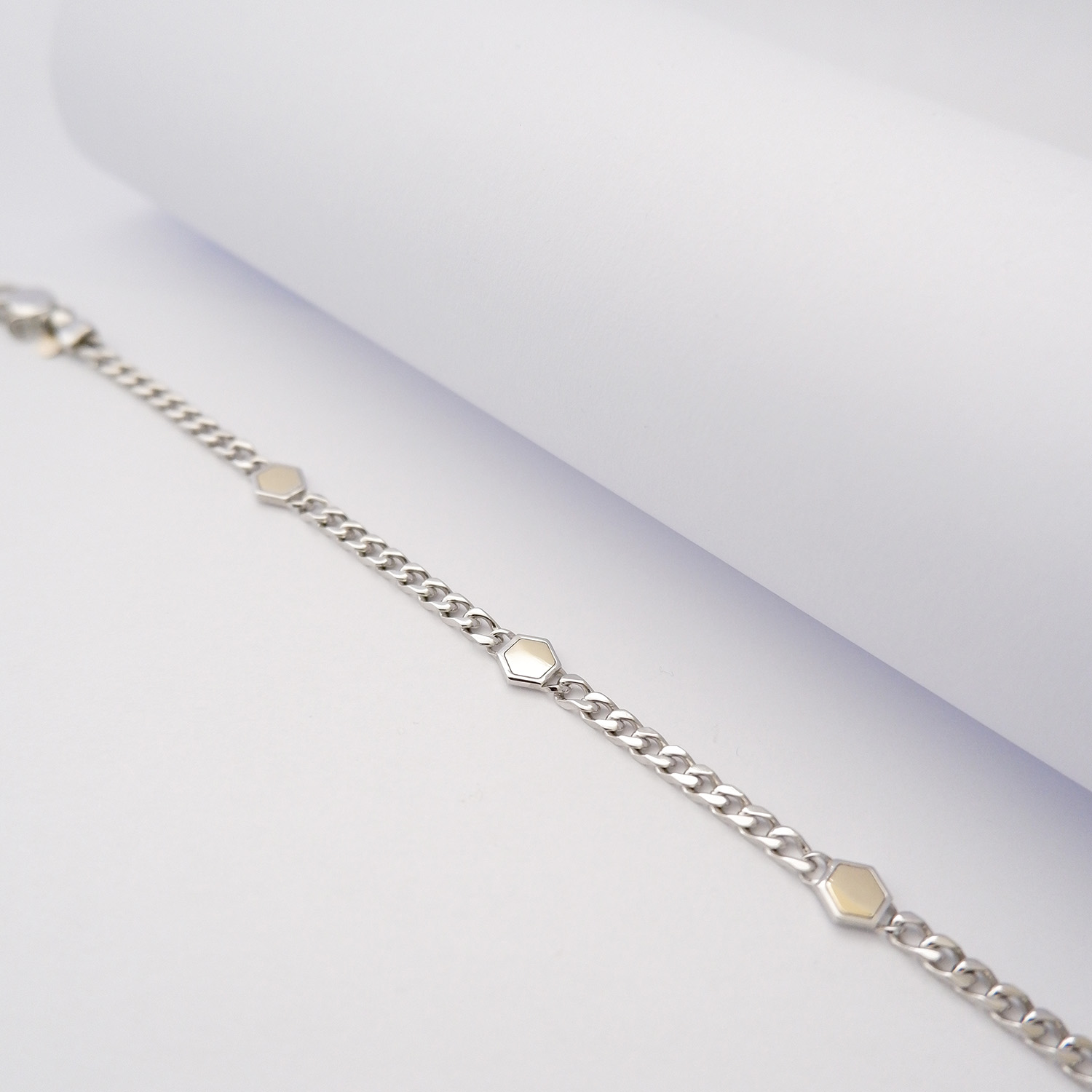 Bracciale Uomo Catena in Argento925 e Simboli in Oro