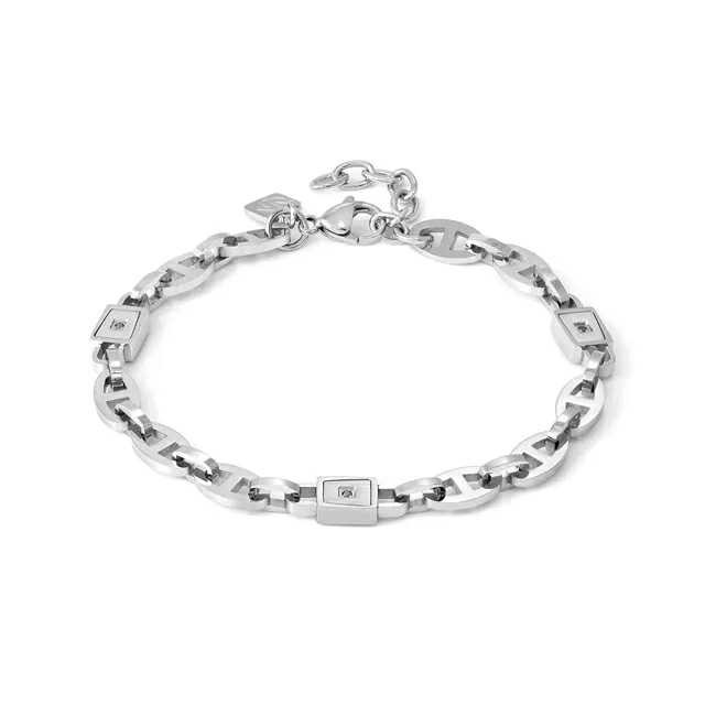 STRONG DIAMOND Bracciale Catena e Diamanti Neri
