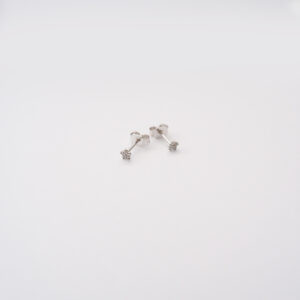 Orecchini Mini Fiorellino in oro bianco 18kt e zirconi