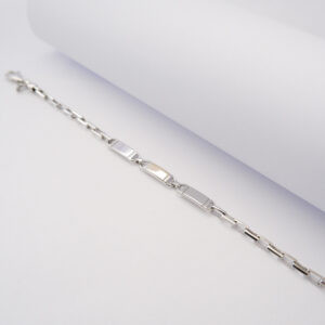 Bracciale Uomo Catena con 3 Targhette in Argento925 e Oro