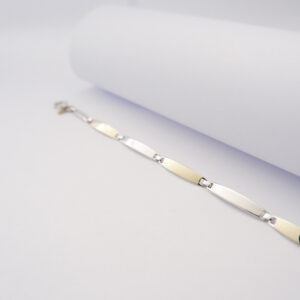 Bracciale Uomo Targhette in Argento925 e Oro