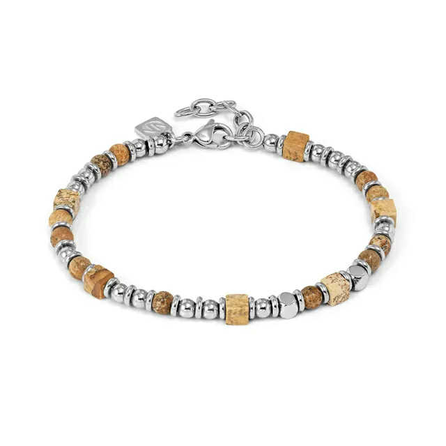 INSTICTSTYLE INFINITY Bracciale con pietre colorate quadrate – Paesina