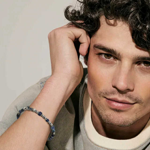 INSTICTSTYLE INFINITY Bracciale con pietre colorate quadrate – Sodalite