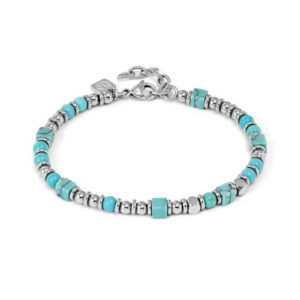 INSTICTSTYLE INFINITY Bracciale con pietre colorate quadrate – Turchese