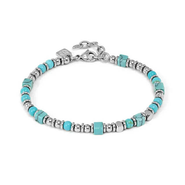 INSTICTSTYLE INFINITY Bracciale con pietre colorate quadrate – Turchese