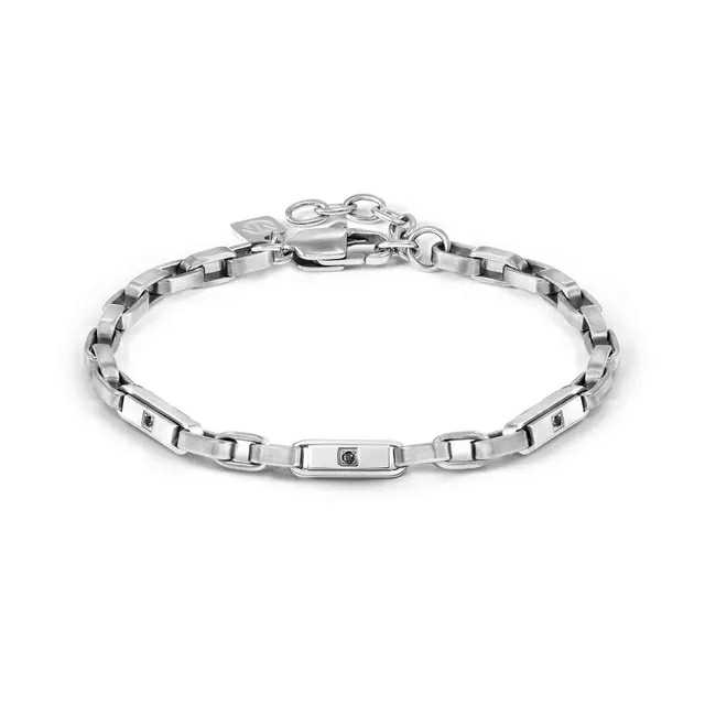 MANVISION Bracciale Catena con Zirconi neri
