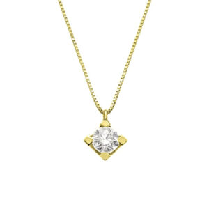 Collana Punto Luce in oro giallo 18kt e diamante – Nihama