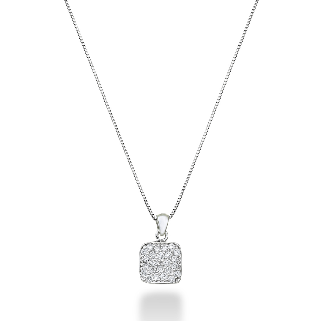 Collana Quadro in oro bianco 18kt e diamanti – Nihama