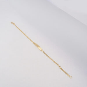 Bracciale Bimbo Targhetta Catena con barretta centrale in oro 18kt