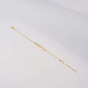 Bracciale Bimbo/a Targhetta Catena lavorata in oro 18kt
