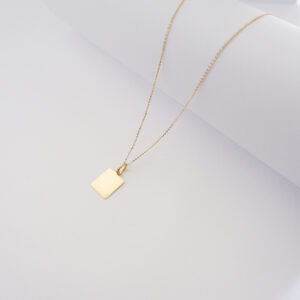Collana Medaglia Rettangolo in oro giallo 18kt