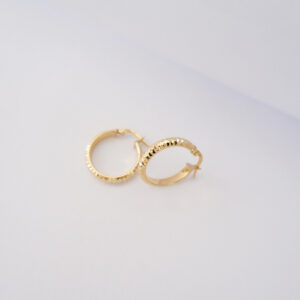 Orecchini a Cerchio in Oro Giallo 18Kt – Diamantato Medio