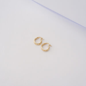 Orecchini a Cerchio in Oro Giallo 18Kt – Diamantato Piccolo