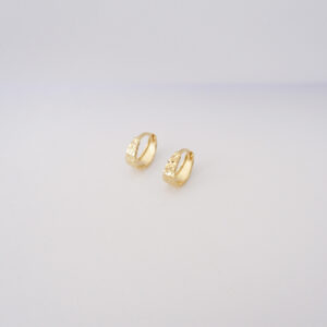 Orecchini a Cerchio in Oro Giallo 18kt – Mini Diamantato
