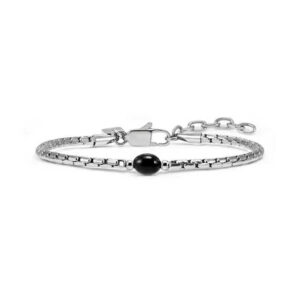 BOLD STEEL Bracciale Agata Nera