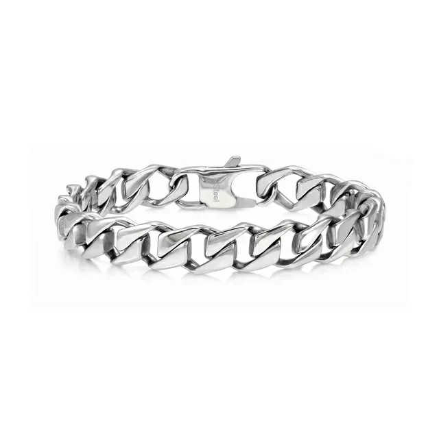 BOLD STEEL Bracciale Catena Piatta Grande
