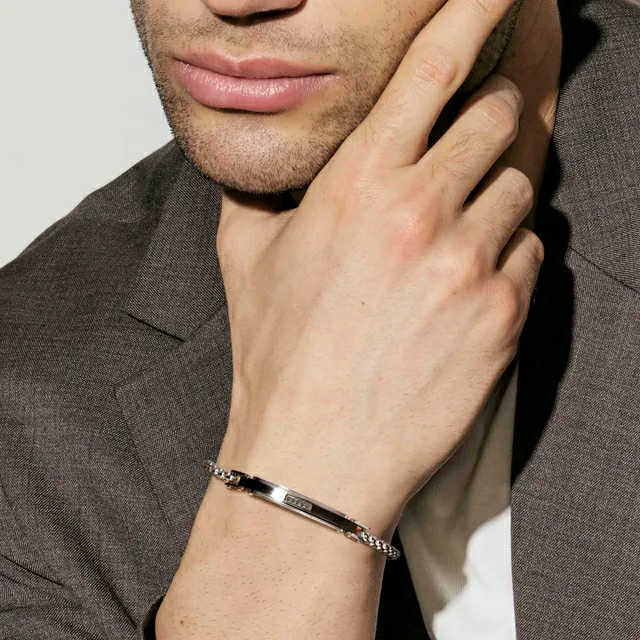 VIRTUS CODE Bracciale con 5 Diamanti Neri - immagine 3