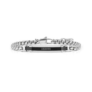 VIRTUS CODE Bracciale con 5 Diamanti Neri