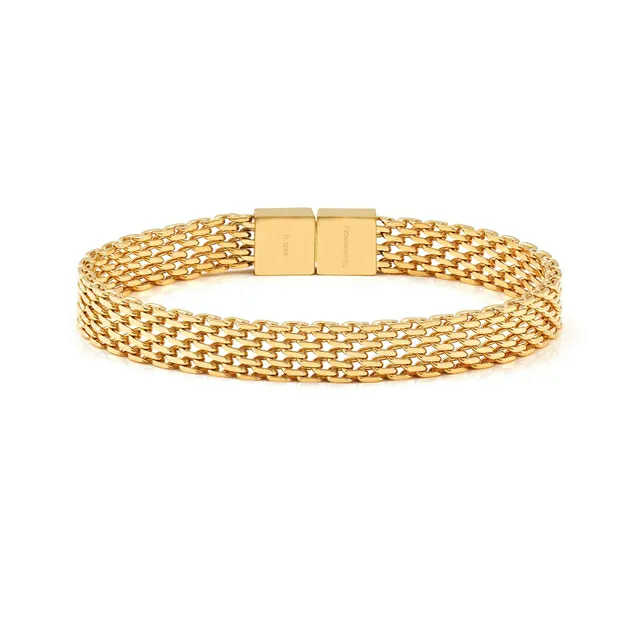 WEAR&STYLE Bracciale Maglia Piatta Oro